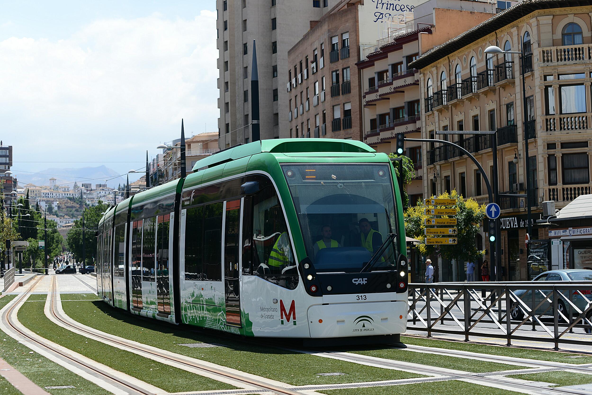 Recorrido en pruebas del metro de Granada.